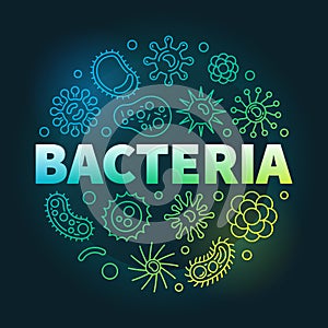 Bacteria circular vector colored outline illustration