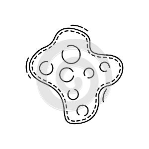 bacteria, coccus, education line icon on white background