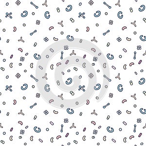 Bacteria color vector doodle simple seamless pattern