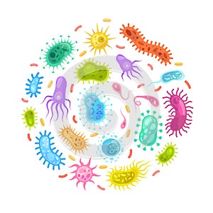 Bacteria germ. Monster viruses biological allergy funny microbes bacteria epidemiology infection germs flu diseases photo