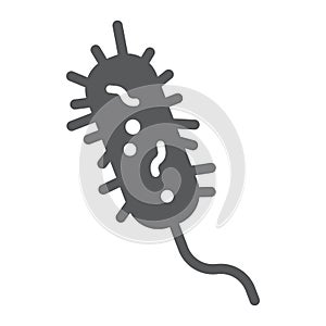 Bacteria glyph icon, virus and microorganism, microbe sign, vector graphics, a solid pattern on a white background, eps
