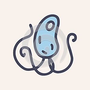 Bacteria helicobacter pylori color vector doodle icon