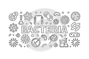 Bacteria horizontal thin line illustration. Vector concept banne