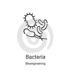 bacteria icon vector from bioengineering collection. Thin line bacteria outline icon vector illustration. Linear symbol for use on
