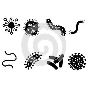 Bacteria icon vector set. Virus illustration sign collection. microbe symbol.