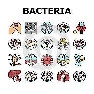 Bacteria Infection Collection Icons Set Vector