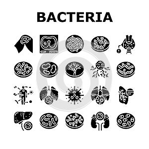 Bacteria Infection Collection Icons Set Vector