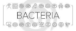 Bacteria Infection Collection Icons Set Vector .