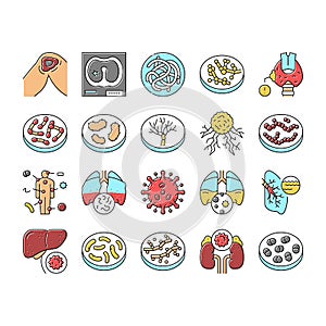 Bacteria Infection Collection Icons Set Vector .