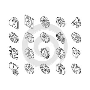 Bacteria Infection Collection isometric icons set vector photo