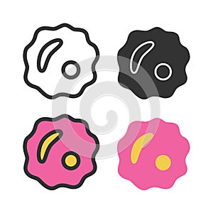 Bacteria, microbe, virus outline vector icon set