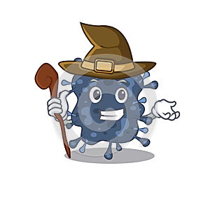 Bacteria neisseria sneaky and tricky witch cartoon character