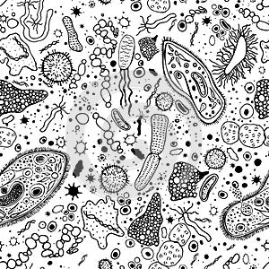 Bacteria Seamless Pattern