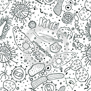 Bacteria Seamless Pattern