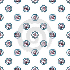 Bacteria under microscope pattern seamless