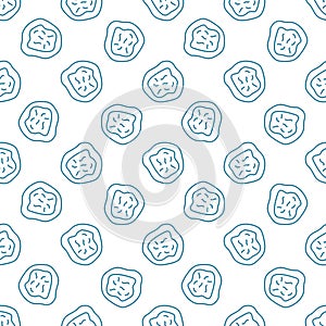 Bacteria vector Medical concept line blue seamless pattern