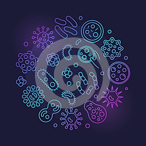 Bacteria vector round colorful symbol made with bacterias icons