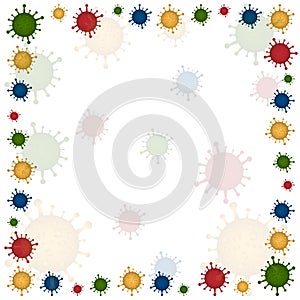 Bacteria, virus frame and background, vector illustration