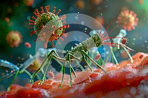 Bacteria virus or germs microorganism cells photo