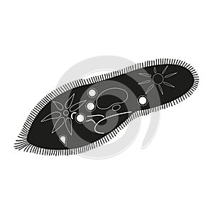 Bacteria or virus icon. Ciliate slipper symbol. Vector illustration