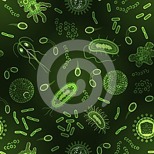 Bacteria and virus seamless pattern inversion photo