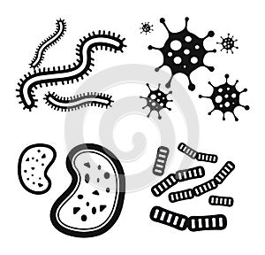 Bacteria virus vector icon