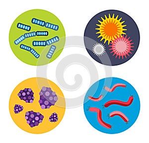 Bacteria virus vector icon