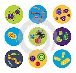 Bacteria virus vector icon