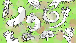 Bacteria and viruses, illustration