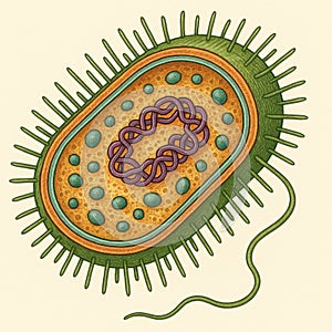 Bacterial Cell Cross-Section: Internal Structures