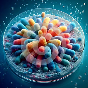 Bacterial colony, Ai generated image