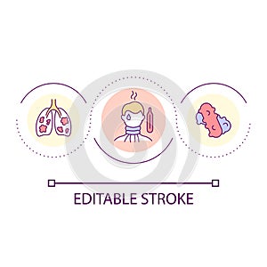 Bacterial pneumonia contagious loop concept icon