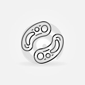 Bacterias outline vector concept icon or sign