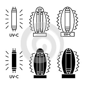 Bactericidal UV lamp. UV-C sterilizer lamp. Device with ultraviolet light. Ultraviolet germicidal irradiation and sterilization. photo
