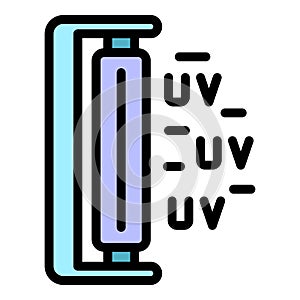 Bactericidal uv lamp icon color outline vector