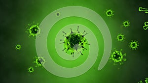 Bacteriological attack. Coronavirus, flu virus  SARS-CoV-2, Covid-19, Wuhan Coronavirus, 2019nCoV, SARS-CoV, MERS-CoV under the