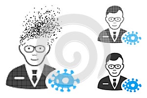 Decomposed Dot Halftone Bacteriologist Icon with Face photo