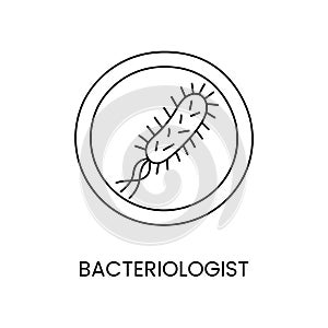Bacteriologist line icon in vector, illustration of medical profession. photo