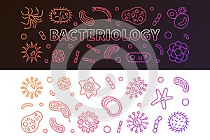 Bacteriology colorful banners set. Vector outline illustration photo