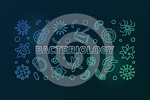 Bacteriology colorful line banner. Vector bacteria illustration photo