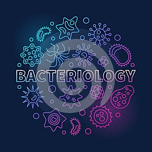 Bacteriology round colored vector illustration in line style photo