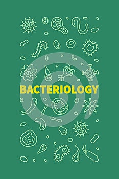 Bacteriology vector Science concept vertical line banner or illustration