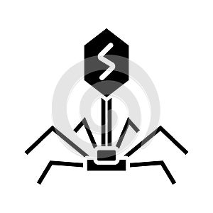 Bacteriophage, bacteria virus infection icon vector