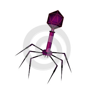 Bacteriophage cell culture background in velvet with spikes, dna photo
