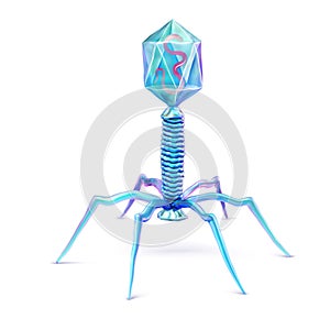 Bacteriophage model. Beneficial virus. photo