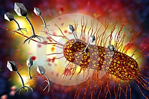 Bacteriophage Virus 3D Illustration