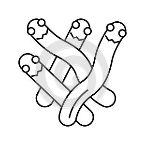 bacterium bacteria virus line icon vector illustration