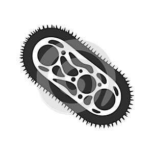 Bacterium Cell Structure Silhouette Illustration. Microbiology And Pathogen Study Isolated Vector Illustration
