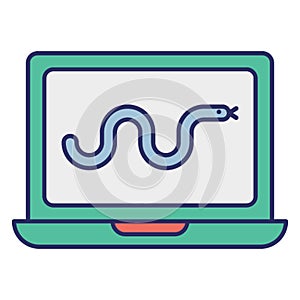 Bacterium, computer virus Vector Icon which can easily modify or edit