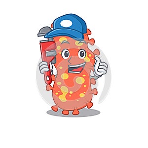 Bacteroides Smart Plumber cartoon character design with tool photo